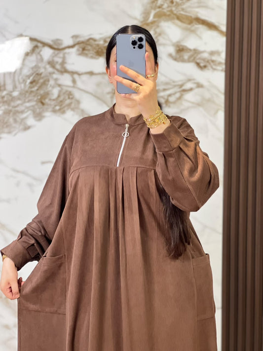 Tunique Ample Plissée avec Fermeture Zippée